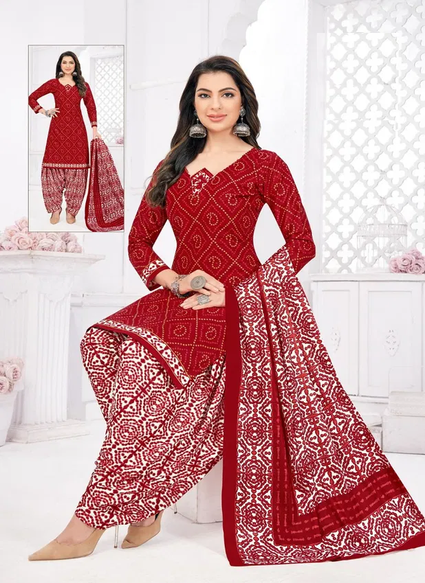 Miss World Choice Patiyala Pari 3 Printed Cotton Dress Material